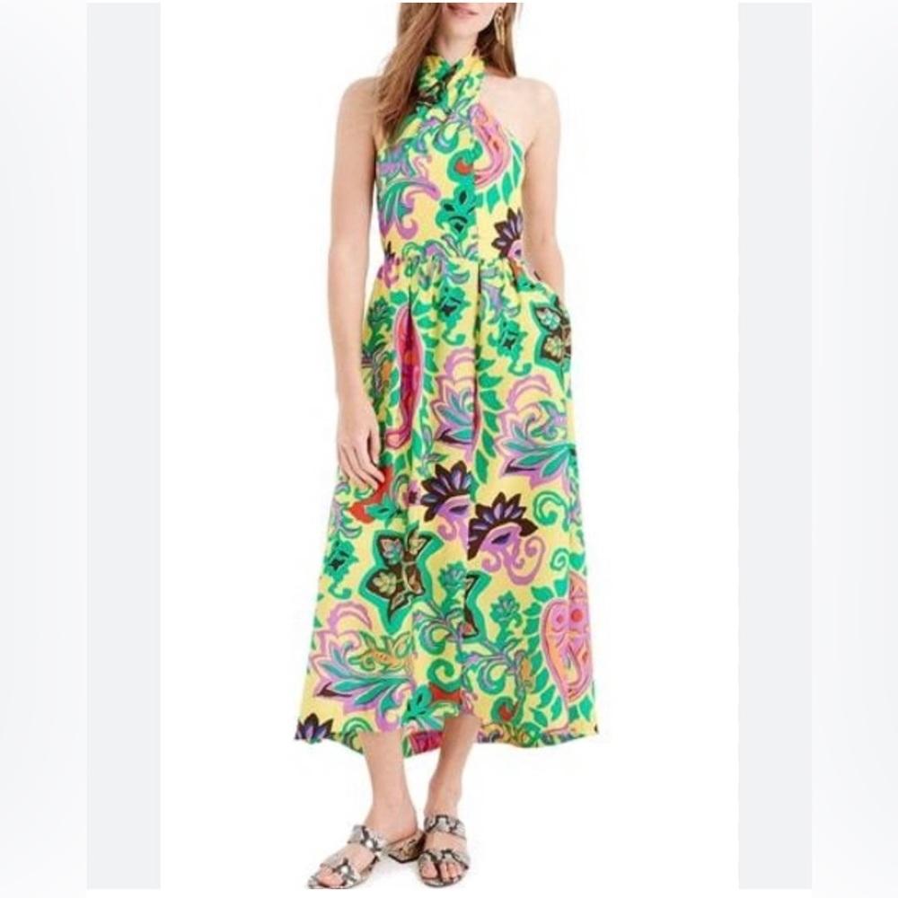 J. Crew Paisley Silk Maxi Sarong Dress